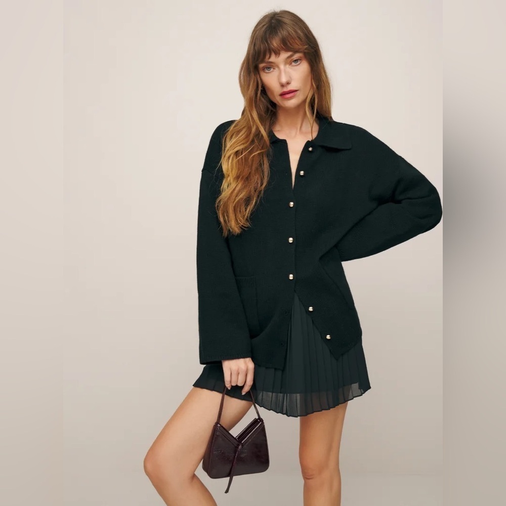 REFORMATION Parisa Regenerative Wool Cardigan Size Small
